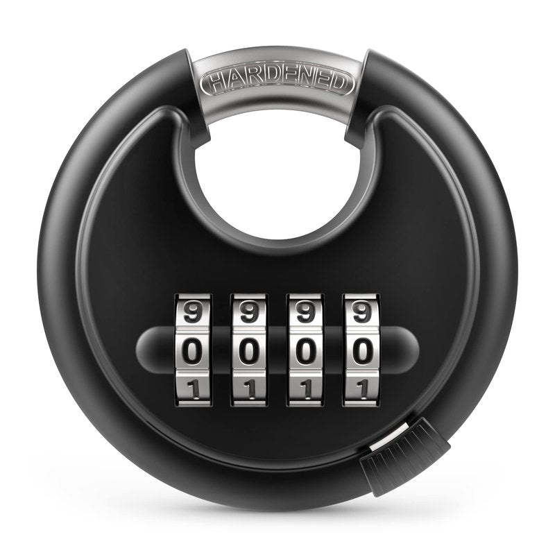 Puroma Combination Lock, 4 Digit Padlock with Hardened Steel Shackle, Keyless Heavy Duty Combo Lock for Outdoor Sheds Fence, Gate Hasps, Storage Unit, School Gym Locker (1 Pack, ‎Black)