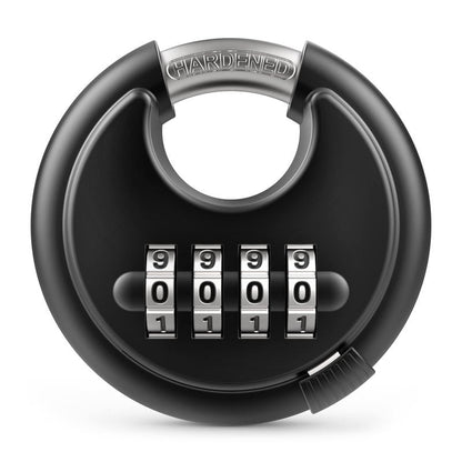 Puroma Combination Lock, 4 Digit Padlock with Hardened Steel Shackle, Keyless Heavy Duty Combo Lock for Outdoor Sheds Fence, Gate Hasps, Storage Unit, School Gym Locker (1 Pack, ‎Black)