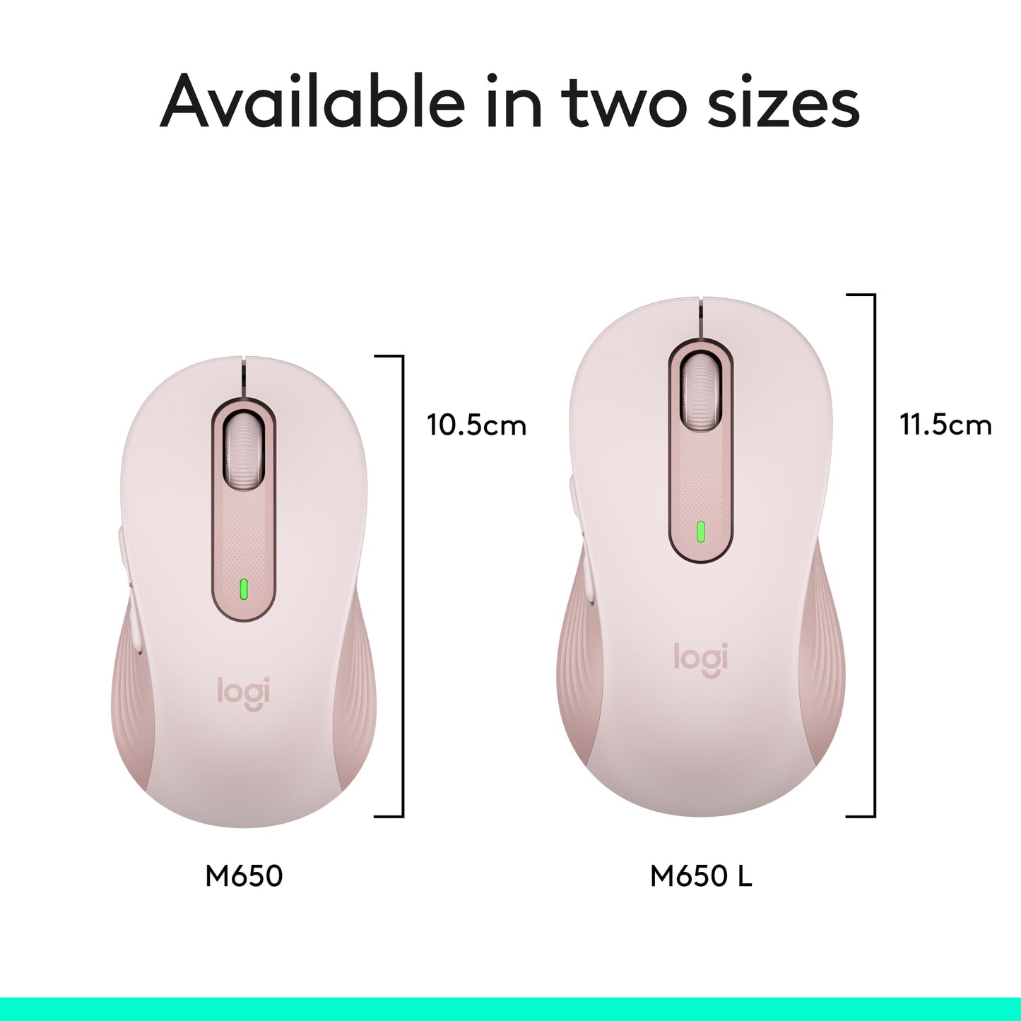 Logitech Wireless Mouse Signature M650 L Full Size - Large Hands, 2-Year Battery, Silent Clicks, Customizable Buttons, Bluetooth, PC/Mac/Chromebook - Black, Right-Handed, Large