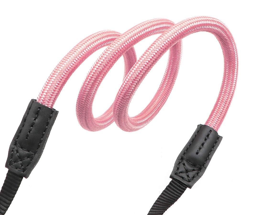 HITHUT Quick Release Camera Neck Strap Shoulder Strap Belt for Mirrorless Digital Cameras Climbing Rope with Quick Release QD Loops Connector with O-Ring Adjustable Length 30-53inch Pink