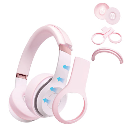 【3 in 1】 Solo 4 Silicone Case Cover Set,Anti-Scratch Ear Pad/Shell/Headband Cover for Beats Solo 4 Headphone,Soft Silicone Protector Accessorie(Pink)