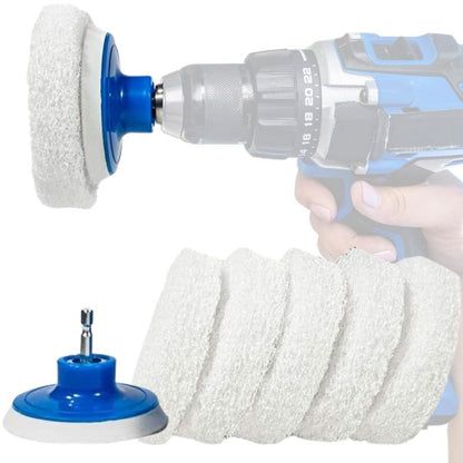 RotoScrub 7 Pack Multi-Purpose Drill Brush Kit for Cleaning Bathrooms, Showers, Tubs, Tile, Floors, Sinks, Toilets, Grout and Grime Removal, Reversible Blue and White Scrub Pads