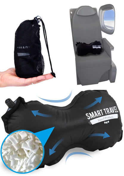 SmartTravel Travel Products Lumbar Pillow Inflatable Lumbar Support Pillow Travel Pillows for Airplane Long Flight Essential for Women Men Kids
