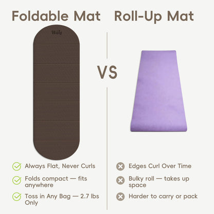 WeiLa Foldable Yoga Mat,10mm Extra Thick,Extra Long (75"x26") for Women&Men