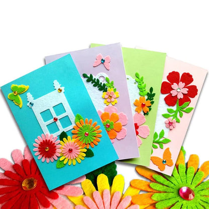 QIAONIUNIU Card Making Kits DIY Handmade Greeting Card Kits for Kids, Christmas Card Folded Cards and Matching Envelopes Thank You Card Art Crafts Crafty Set Gifts for Girls & Boys