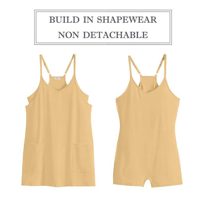 ANRABESS Women Athletic Dress Summer Tennis Workout Active Sports Mini Romper Dress Built in Shorts Travel Vacation Clothes Light Yellow Small