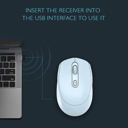 ONE-UP Wireless Mouse, 2.4G, Silent, USB Nano Receiver, for Laptop, Chromebook, PC, Mac, Windows and School Work (Black)