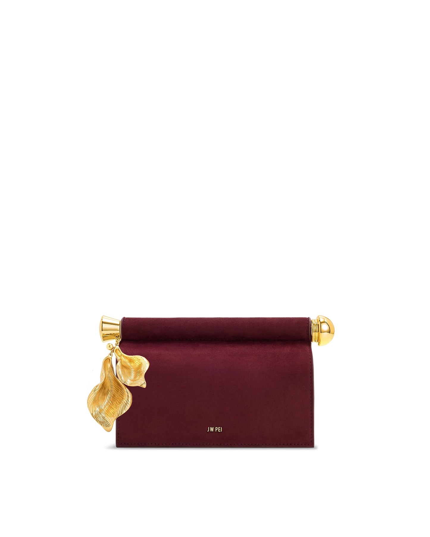 JW PEI Women's Holly Faux Suede Metal Pendant Embellished Clutch - Reddish Brown