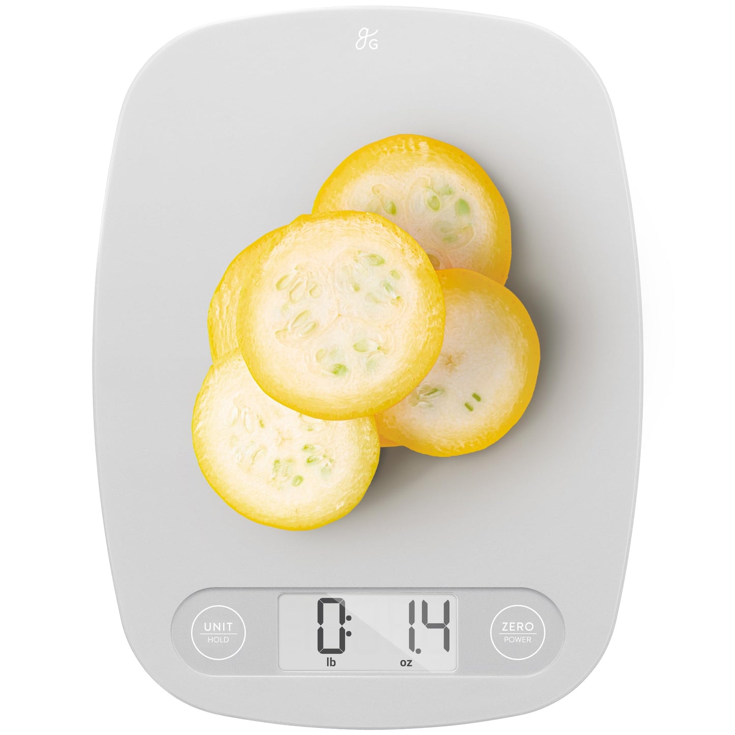 Greater Goods Slim Digital Kitchen Scale – Accurate BPA-Free Food Scale for Cooking, Baking, and Meal Prep, 11lb/5kg with 1 CR2032 Battery Included