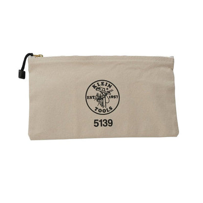 KLEIN TOOLS Zipper Bag, Canvas Tool Pouch with Heavy Duty Brass Zipper Close