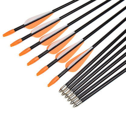 Elong Fiberglass Arrows Archery 24 Inch Target Shooting Practice Safetyglass Recurve Bows Suitable for Youth Children Woman Beginner (6 pcs)