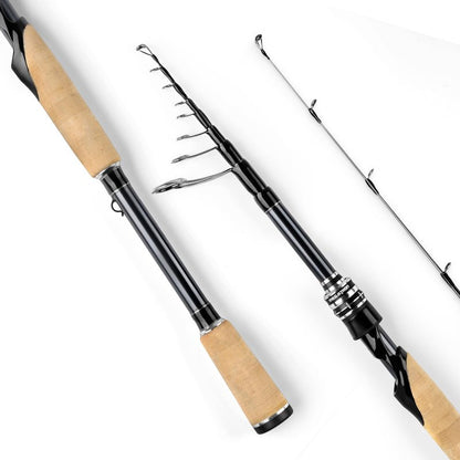 KastKing Megatron Titanium Telescopic Casting & Spinning Fishing Rods, IM7 Graphite Travel Rod with Titanium Solid Tip, Power Transition System, for Freshwater and Inshore Fishing