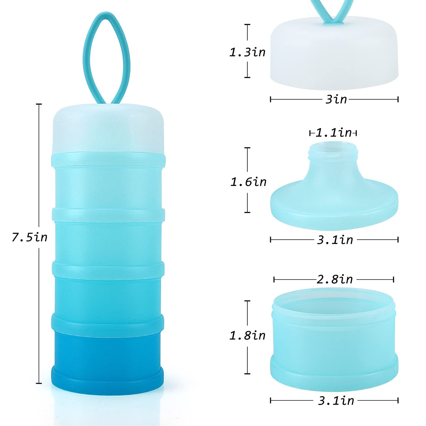 Accmor Baby Formula Dispenser On The Go, Stackable Formula Dispenser Formula Container to Go, Non-Spill Portable Milk Powder Kids Snack Storage Container, BPA Free
