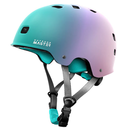 OutdoorMaster Skateboard Cycling Helmet - Two Removable Liners Ventilation Multi-Sport Scooter Roller Skate Inline Skating for Kids, Youth & Adults - XS - Fuschia Teal