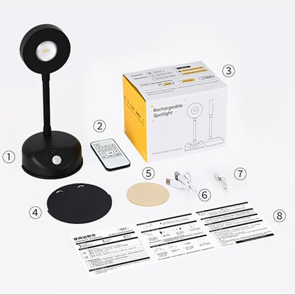 Wireless Picture Light - Battery Operated Art Display Light with Motion Sensor and Rotatable Tube, Stepless Dimming for Picture Frame (Black)