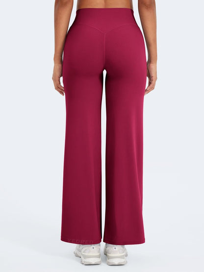 YEOREO Workout Leggings Womens No Front Seam Straight Leggings 29" High Waist Buttery Eddiy Gym Yoga Pants Ruby Red M