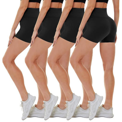CAMPSNAIL 4 Pack Biker Shorts for Women High Waist - 5"/8" Tummy Control Soft Athletic Yoga Workout Running Gym Shorts