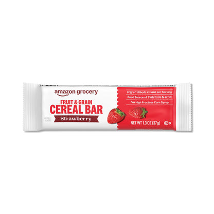 Amazon Grocery, Fruit & Grain Cereal Bars, Strawberry, 10.4 Oz, 8 Ct (Previously Happy Belly, Packaging May Vary)
