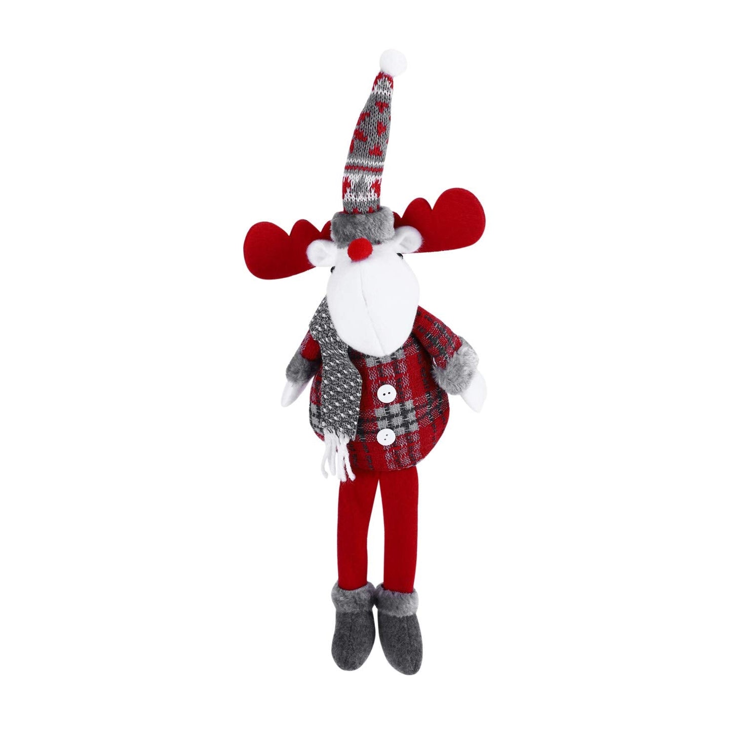 SIQITECHNO Christmas Decorations Long-Legged Santa Claus Elk Mouse Snowmen Sitting Hanging Plush Figurine Doll Ornaments for Home Window Table Fireplace Shelf Sitter Christmas Party Decoration Gifts