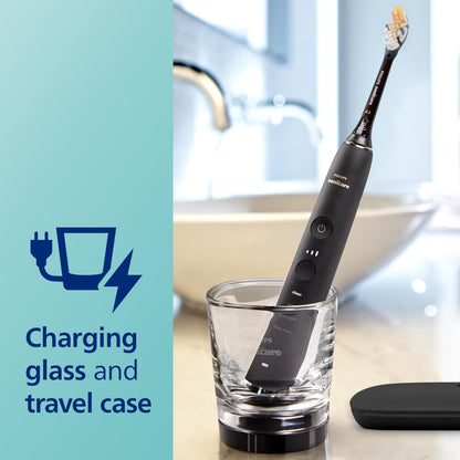 Philips Sonicare DiamondClean Smart 9300 Electric Toothbrush, Sonic Toothbrush with App, Pressure Sensor, Brush Head Detection, 4 Brushing Modes and 3 Intensity Levels, White, Model HX9903/05