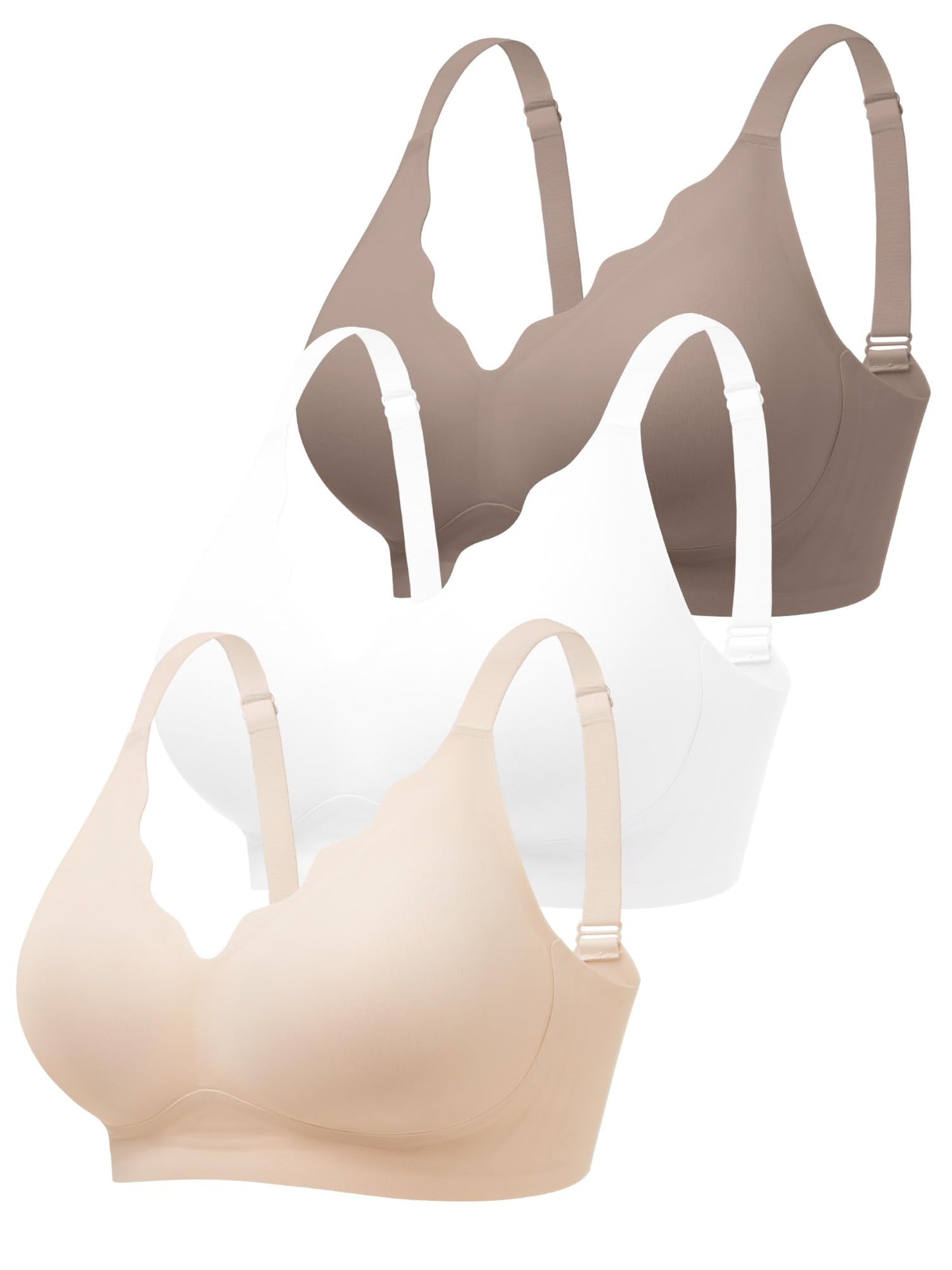 Wireless Jelly Bras for Women No Underwire with Support - S-2XL Seamless Bralettes Everyday Comfort Tshirt Padded Bra