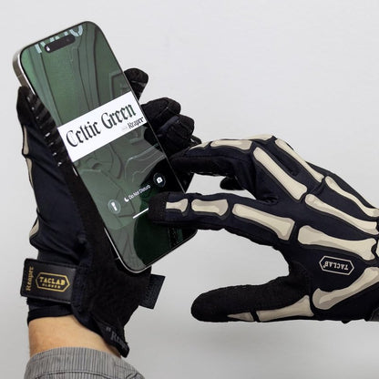 TACLAB Reaper Skeleton Gloves - Thin and Lightweight for Summer, Airsoft, Paintball, Cycling, Motorcycle, Multipurpose (Dark, L)