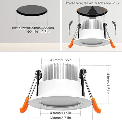 LightingWill 2 Inch Recessed Lighting, Smart WiFi LED Downlight, 5W LED Ceiling Light Compatible with Alexa/Google Assistant, Dimmable RGB & 2700K-6500K, 120V with LED Driver (4 Pack)