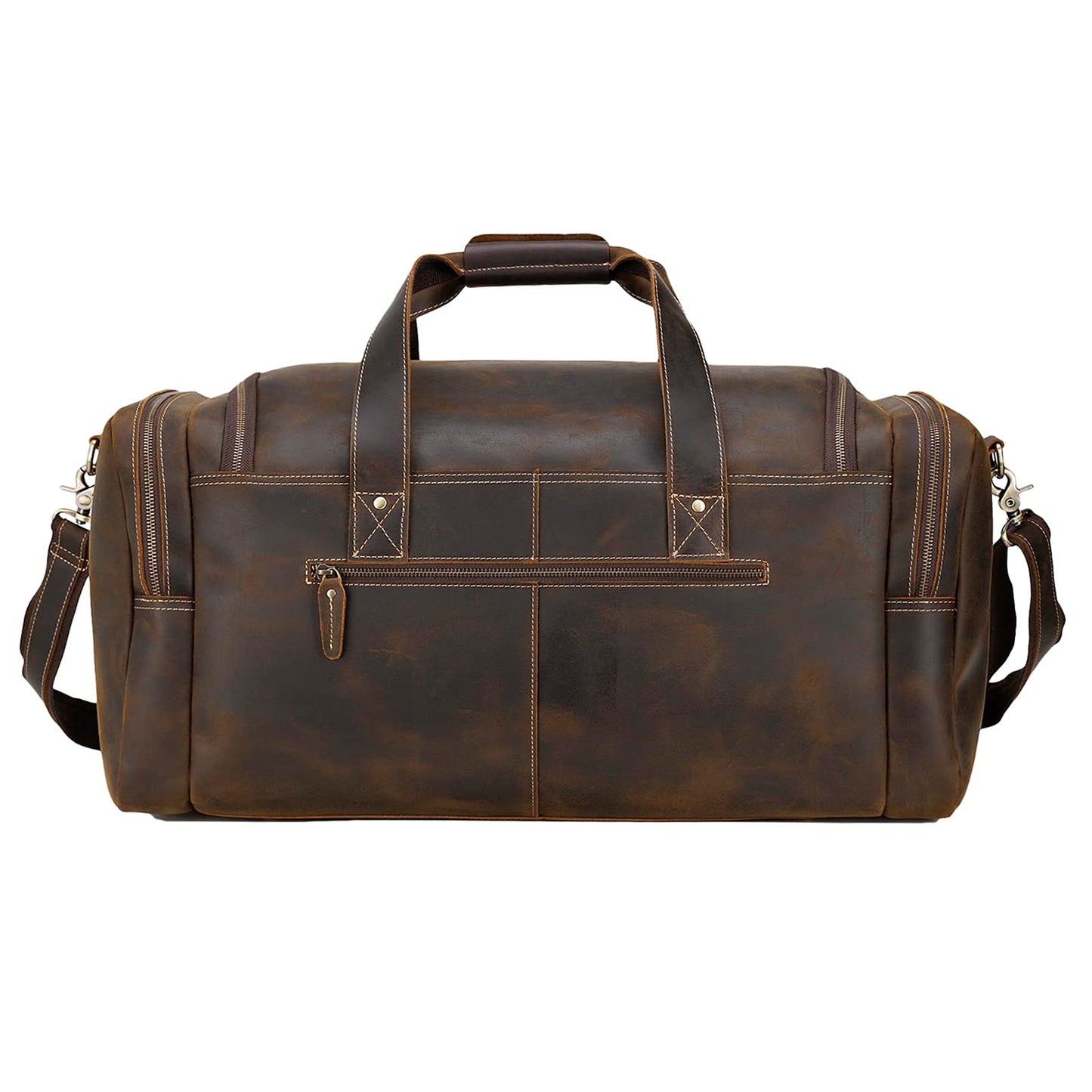 Polare 26" Full Grain Cowhide Leather Gym Duffle Weekender Overnight Travel Duffel Bag For Men 62L