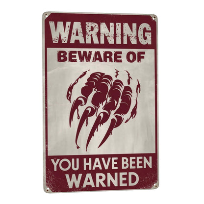 8x12 Inch Metal Sign Halloween Warning Beware You Have Been Warned Retro Wall Decor For Front Entry Porch Hallway Garage Party Room And Halloween Wall Display Spaces