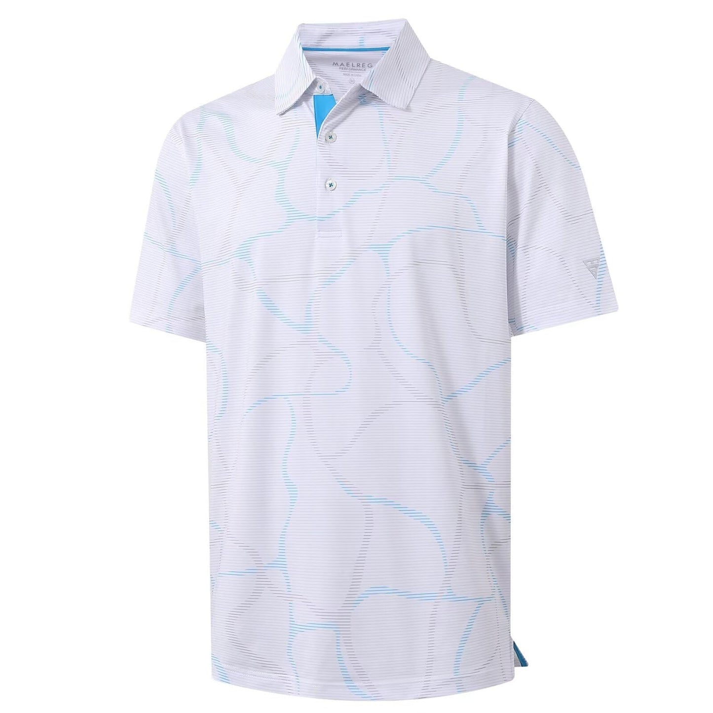 M MAELREG Golf Shirts for Men Dry Fit Print Patterns Performance Moisture Wicking Mens Polo Shirts Short Sleeve