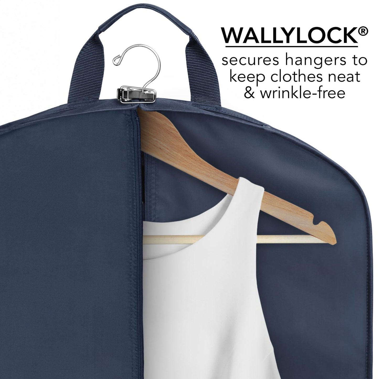 WallyBags® 60" Premium Carry-On Tri-Fold Travel Garment Bag with Exterior Pocket, Perfect for Dresses and Longer Clothes