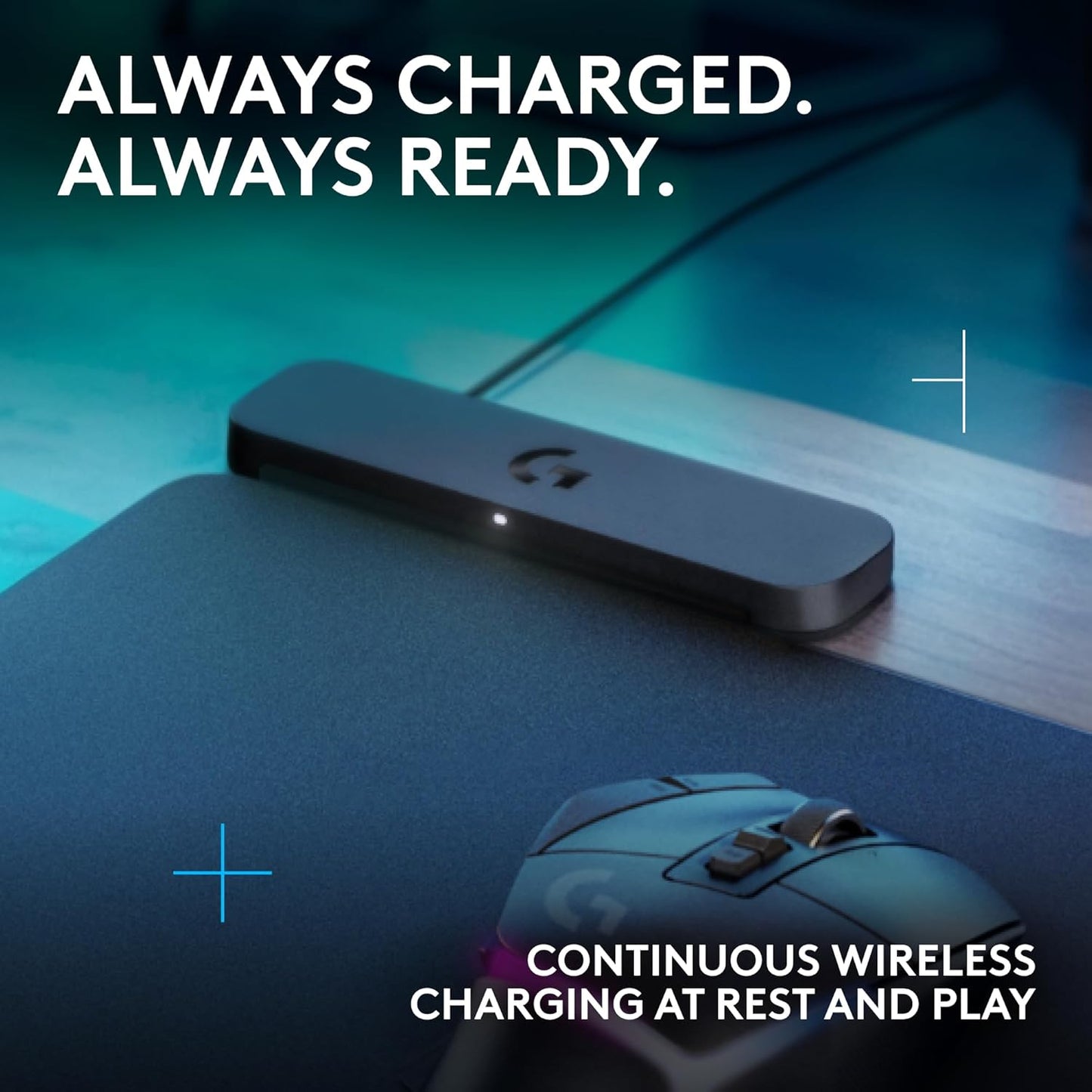 Logitech G POWERPLAY 2 Wireless Charging Mouse Pad for Compatible Gaming Mice, 34.5 X 28.4 cm (13.5 x 11.2 inches), 3.5 mm Height, for PC/Mac - Black