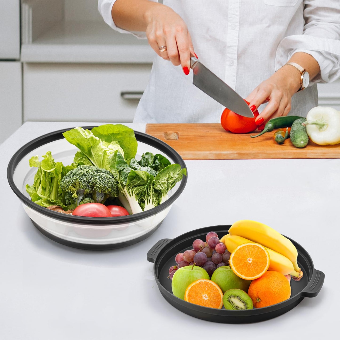 Microwave Splatter Cover for Food with Anti-scald Base Plate,Large Plastic & Silicone Vented Avoid Scalding Collapsible Guard Lid, Plate Holder & Kitchen Colander for Meal Prep-10.7 Inch (gray)