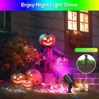 ZYAN 8 Pack 36W Smart Landscape Lights, Color Changing Landscape Spotlights, Compatible with Alexa