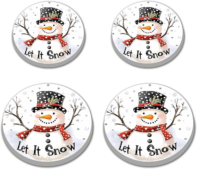 Snowman Stove Burner Covers, Christmas Decor Gas Stove Burner Covers 8 ＆10 Inches Stove Top Covers Electric Stove 4 Pcs Metal Stove Cover Gas Stove Top Covers, Cooktop Decorative,Xmas Decorations