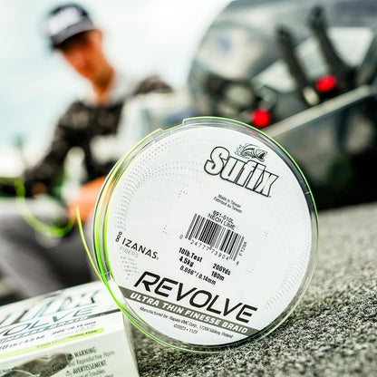 Sufix Revolve Braided Fishing Line, High-Performance Braid with Smooth Casting and Durability, Neon Lime, 12 lb