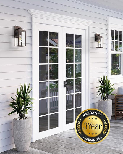 VIANIS 2 Pack Oil Rubbed Bronze Outdoor Lights Wall Mount, Dusk to Dawn Wall Lights for House Outside, Aluminium Modern Porch Lights Sconce, ORB Exterior Lantern Fixture with Waterproof, Anti-Rust