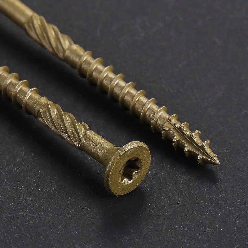 Wensilon #8 * 1-5/8" Deck Screws, (188pcs) 1 lbs.Exterior Wood Screws, Rust Resistant Epoxy Coated, Bronze, T20 Star Bit