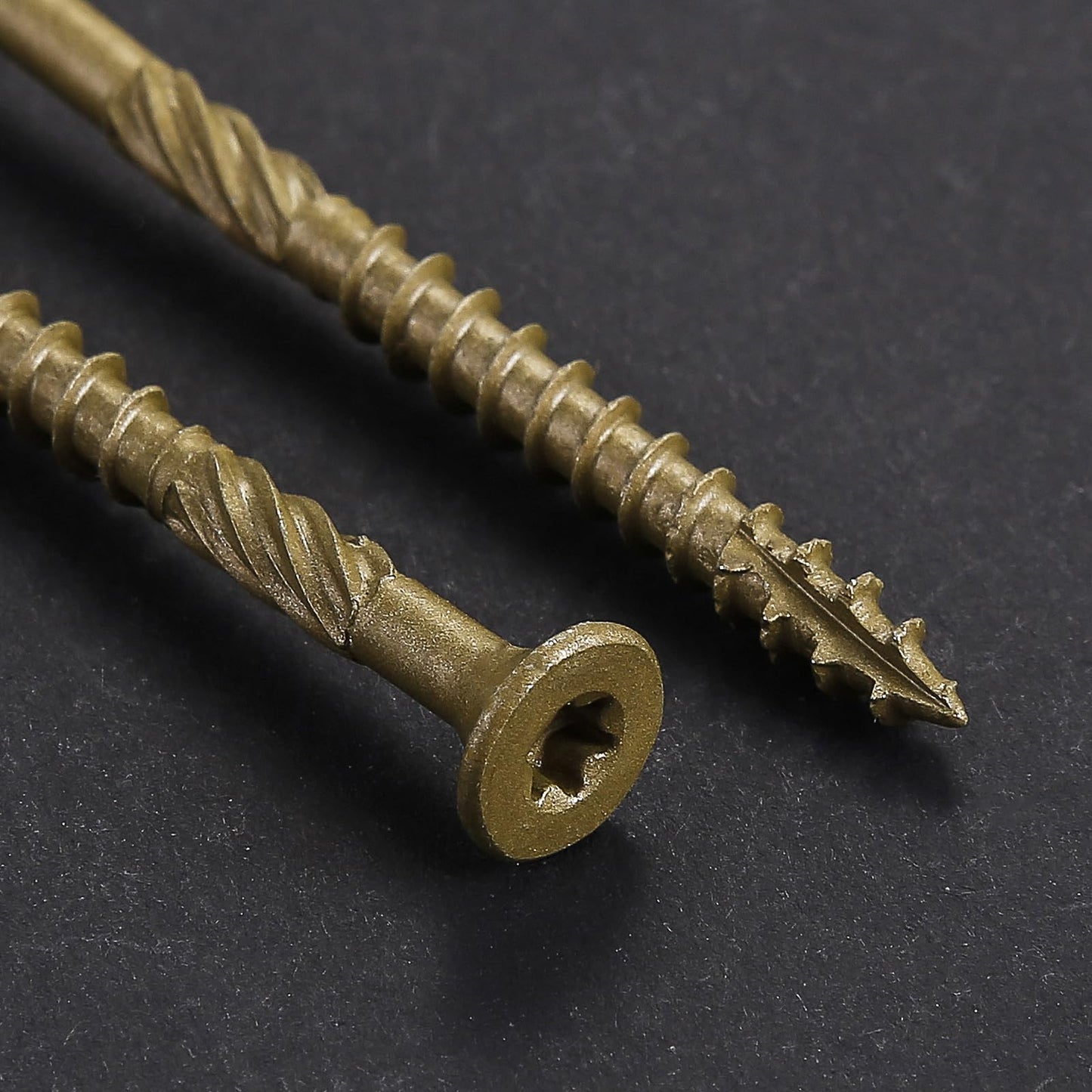 Wensilon #12 * 6" Deck Screws, (32pcs) 1 lbs.Exterior Wood Screws, Rust Resistant Epoxy Coated, Bronze, T20 Star Bit