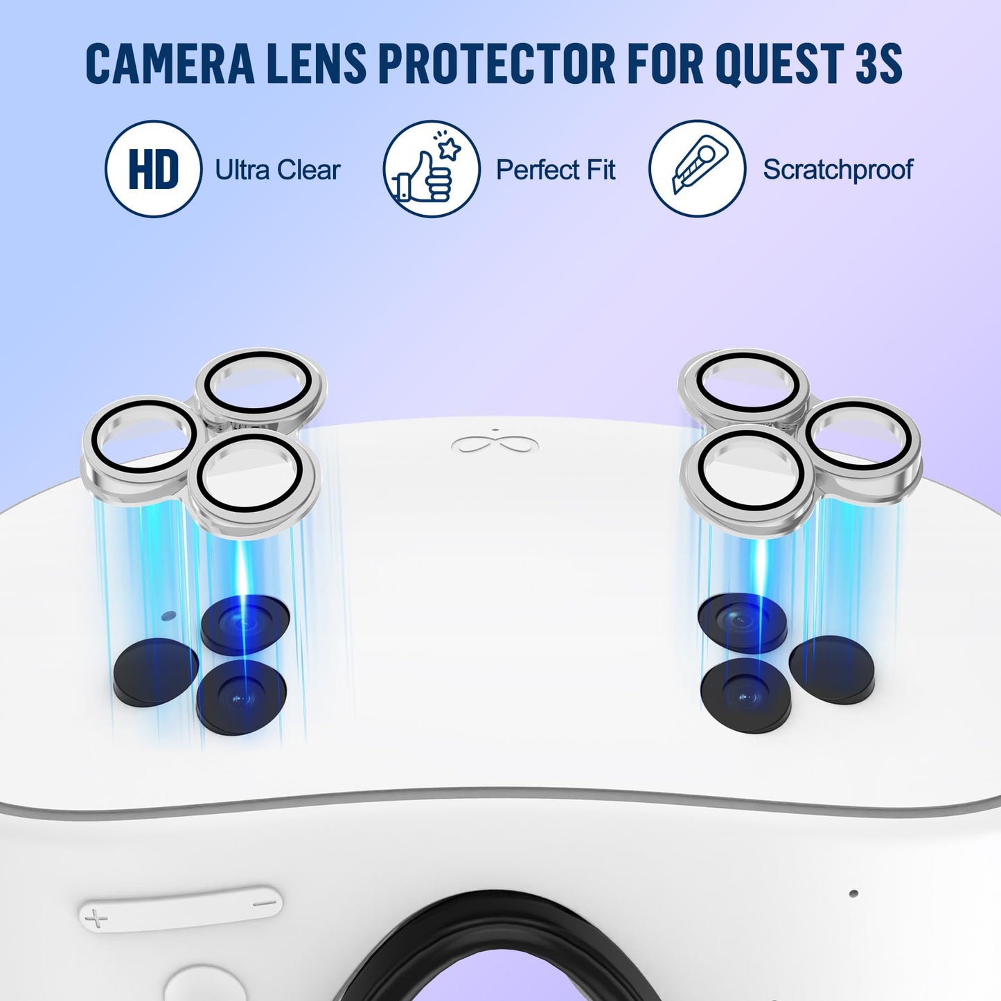 Silicone Cover Set Compatible with Meta/Oculus Quest 3s Accessories, Silicone Face Cover, Controller Grip Cover, Camera Lens Protector, VR Shell Cover, Protective Lens Cover, Not Fit Quest 3