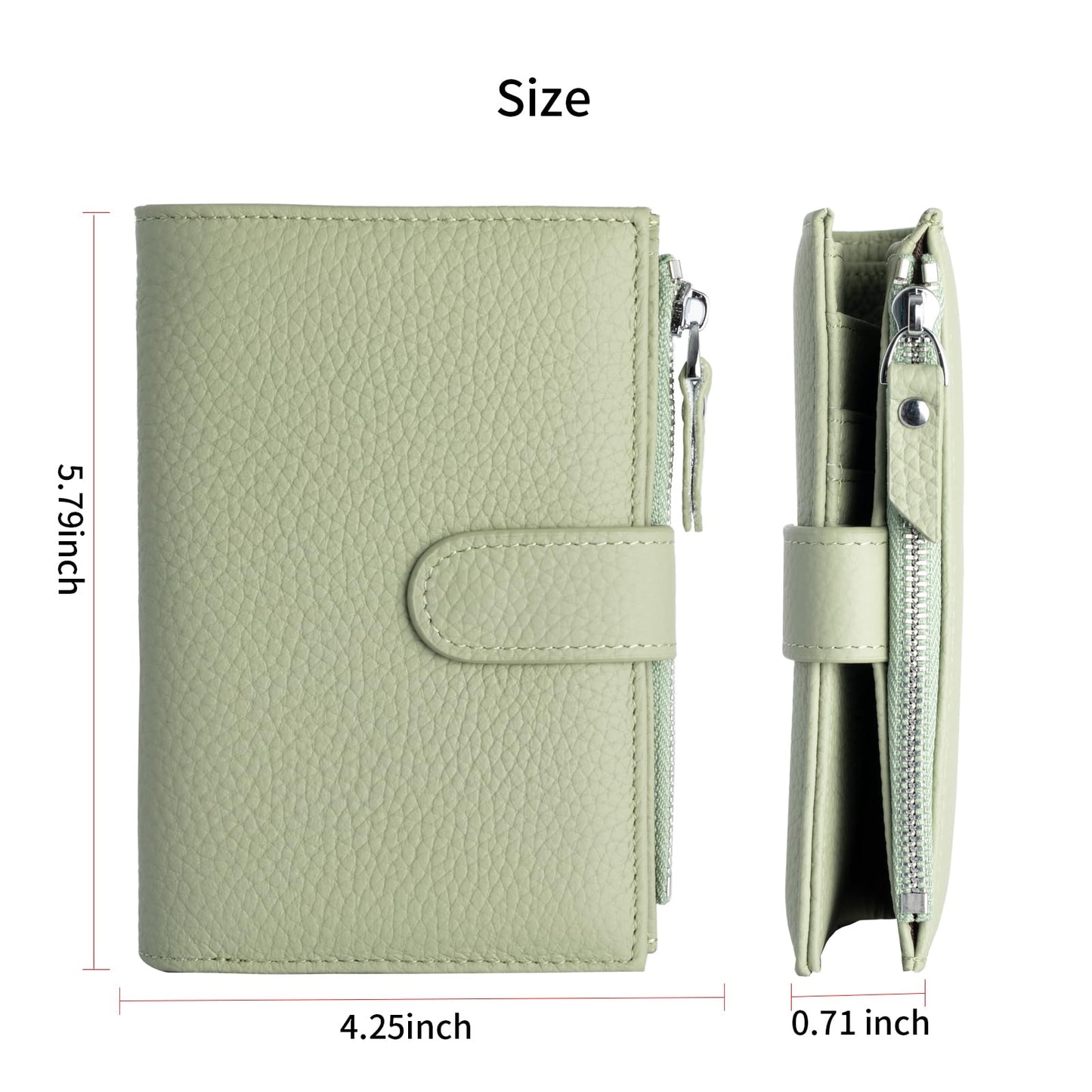 ilovever Passport wallet and Card Slot Combo RFID Blocking Slim Leather Travel Passport Wallet for Men and Women with Zippered Coins Pocket Passport holder, Light Green