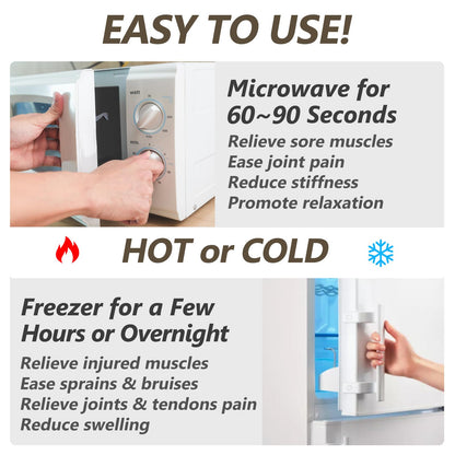 Heating pad Microwavable with Washable Cover 6 * 12" Microwave Moist Heat Pad for Neck Shoulder, Cramps, Back Pain Relief, Warm Compress Rice Bean Bag Hot Pack for Muscles, Joints, Lavender