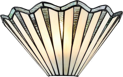 Tiffany Style Wall Sconce 12.2-Inch Stained Glass Wall Light Fixture, Mission Tiffany Sconces Wall Lighting 1-Light Stained Glass Wall Sconce Decor for Bedroom Hallway Stairway Bathroom Home
