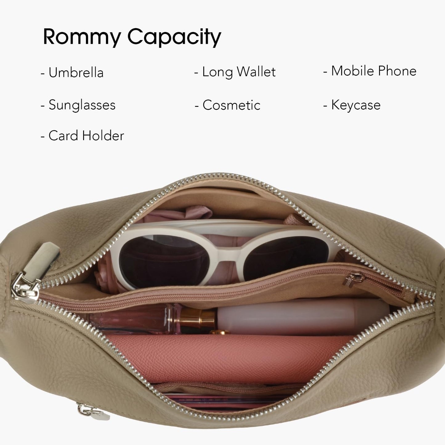 DONNAIN Casual Soft Leather Hobo Bags Women Crossbody, Trendy Crescent Shoulder Bag and Mini Purse (New Khaki, Small)