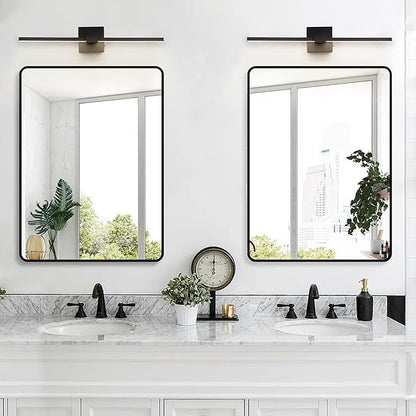 URSOLA Black Bathroom Light Fixtures, 24 inch Modern LED Vanity Lighting Over Mirror, 3CCT Dimmable Wall Sconces for Bedroom