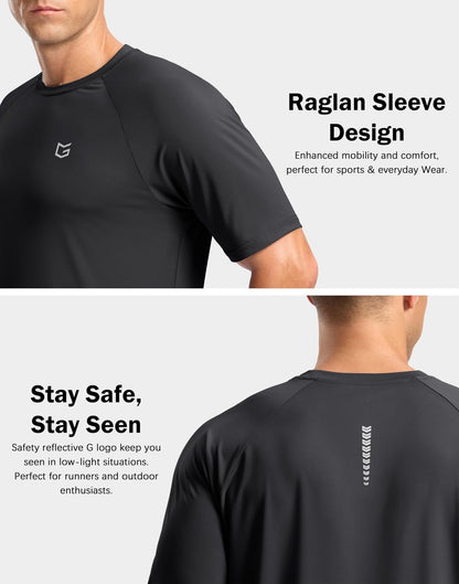 G Gradual Men's Athletic Workout T-Shirts Moisture Wicking Cooling Running Shirts Short Sleeve Performance Tee for Gym Tennis(Dark Grey,M)