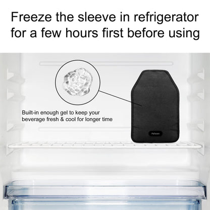 Pallesen Portable Wine Cooler Sleeve - Reusable Bottle Chiller Keeps Red, White & Champagne Cool for 750ml Standard Size Bottles (Black)
