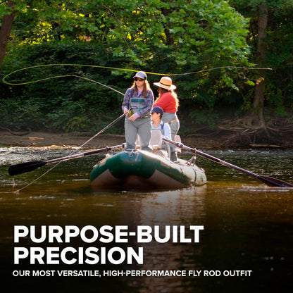 Orvis Clearwater Fly Rod Outfit - Fishing Rod and Reel Combo with Black Chrome Blank, Ceramic Guides, Durable Reel Seat, and Rod Tube - 8'6 5Wt 4pc
