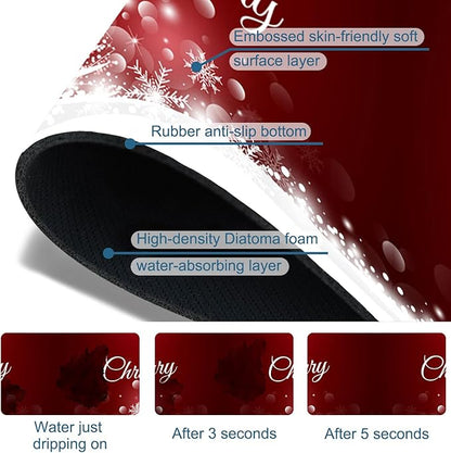 Christmas Merry Xmas Sink Faucet Absorbing Mat Santa Claus Super Absorbent Fast