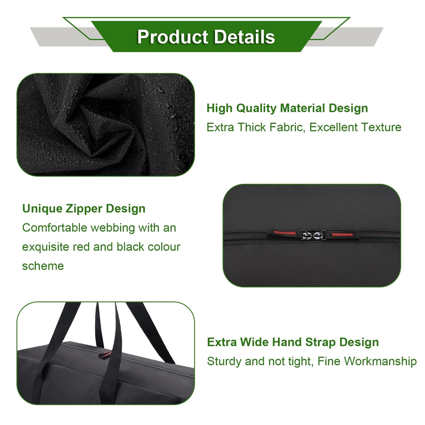Cover Geny 24" Grill Tool Organizer, BBQ Tool Storage Bag - Heavy-Duty Storage Bag Waterproof 600D Oxford, Folding Design Gift for Camping, Tailgates, Outdoor BBQ Parties (24" Lx8 Wx8 H)